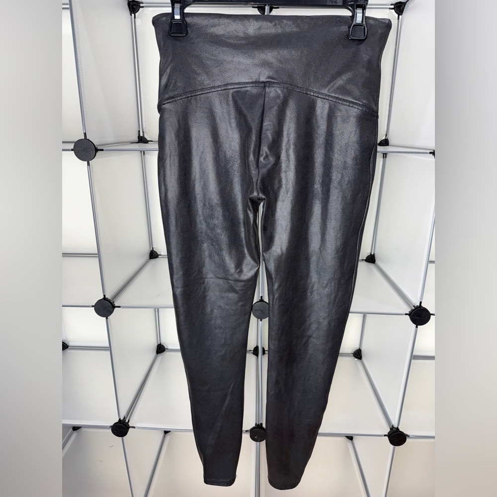 SPANX Women's Shaping Faux Leather Leggings Black Size XL - Picture 11 of 12